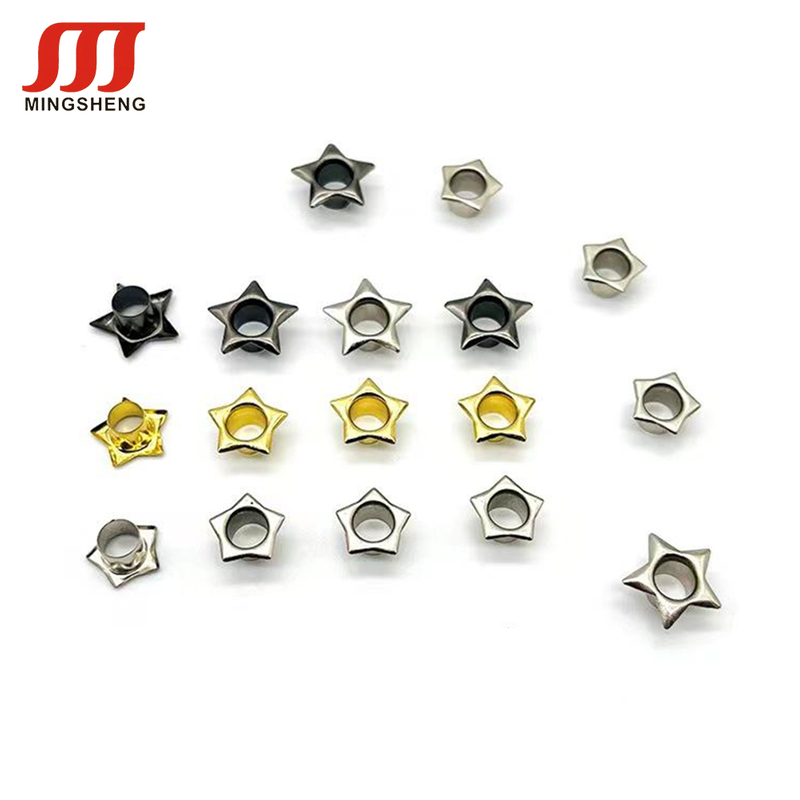 Star Shaped Custom Metal Zinc Alloy Black Gold Shoe Eyelets