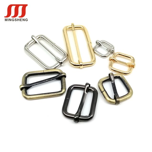 Fashion Luxury Leather Bag Accessories Metal Brass Strap Slide Buckle