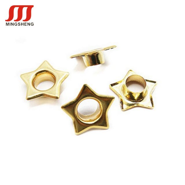 Star Shaped Custom Metal Zinc Alloy Black Gold Shoe Eyelets